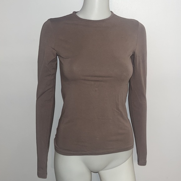 Tan womens long sleeve T-shirt size M - Picture 3 of 7